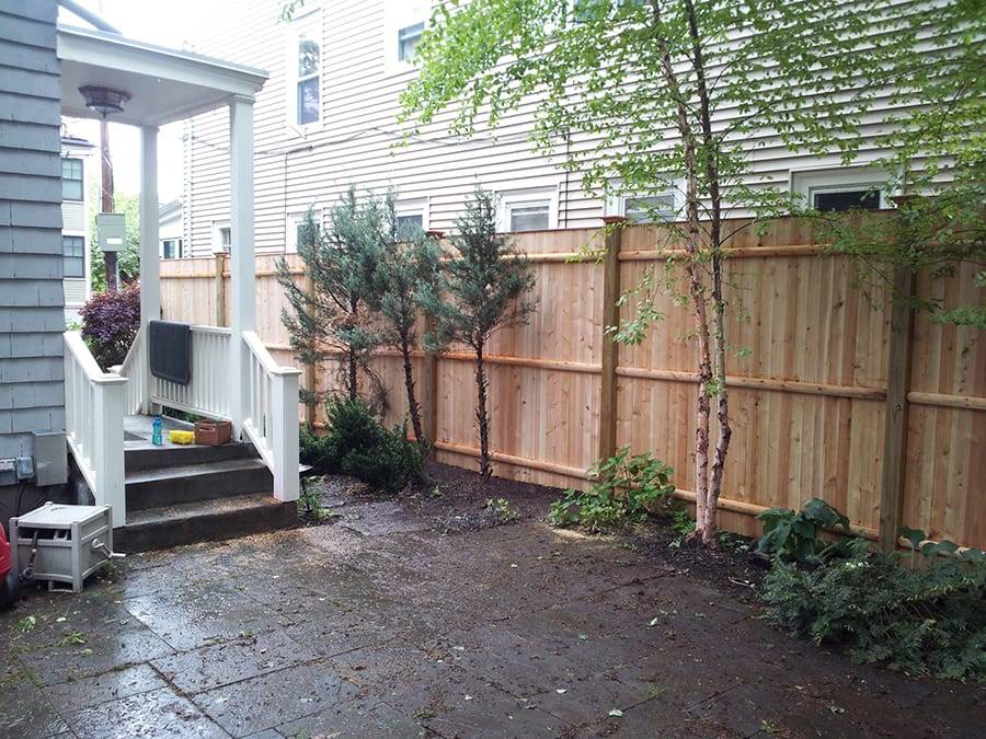 A section of wooden fence 